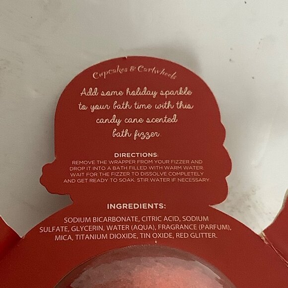 Cupcakes & Cartwheels Holiday Sparkle Candy Cane Scented Bath Fizzer 7 oz. - Picture 4 of 5